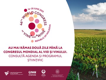 The 46th World Congress of Vine and Wine will be held in Moldova for the first time on June 16