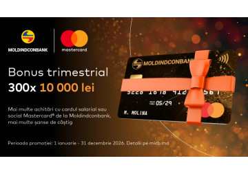 Achită cu cardul tău Mastercard de la Moldindconbank și poți câștiga 10 000 de lei