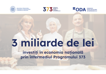 В рамках программы стимулирования инвестиций «373» в национальную экономику Молдовы инвестировано 3 млрд леев