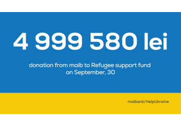 Maib continues support Ukrainian refugees: 524,362.80 MDL donated in September