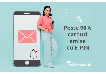 #CuPoftăDeDigitalizare. Serviciul E-PIN, preferat de peste 90 la sută dintre clienții Victoriabank