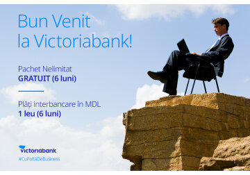 La Victoriabank, ai operațiuni bancare nelimitate cu ZERO costuri pentru afacerea ta 