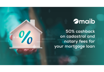 50% cashback on cadastral and notary expenses – fewer costs, more comfort with maib mortgage loan