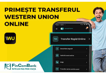 FinComBank oferă un nou serviciu: primirea transferurilor Western Union online pe card