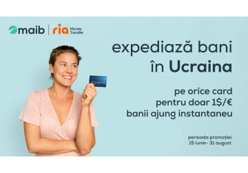 Transferă bani în Ucraina prin Ria Money Transfer și ai comision doar $1 / €1 per tranzacție 