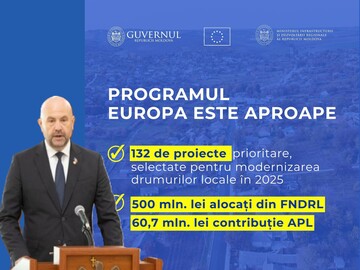 В рамках первого этапа правительственной программы «Европа близко» будет внедрено 132 проекта стоимостью 628 млн леев