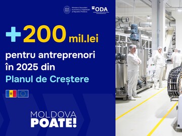 Din „Bugetul +PLUS” vor fi alocați 200 de milioane de lei pentru sprijinirea antreprenorilor și dezvoltarea infrastructurii industriale