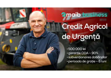 Creditul Agricol de Urgență pentru IMM-uri – disponibil la maib