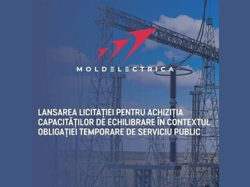 Госпредприятие Moldelectrica объявило тендер на приобретение балансирующих мощностей на срок до 31 декабря 2030 г.