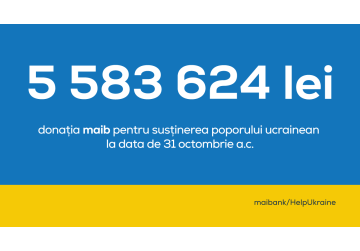 Maib a donat peste cinci milioane de lei pentru susținerea poporului ucrainean